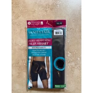 Vanity Fair Slip Short Women 3XL/10 Black Radiant Light Smoothing Seamless NEW